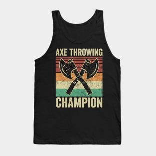 Funny Axe Throwing Champion Retro Vintage Tank Top